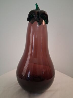 Vintage Blenko Handmade Purple Eggplant Decor Art Glass